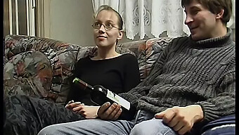 A Middle-Aged Man And His Partner Indulge In Oral Sex And Vaginal Penetration On A 1990s German Couch